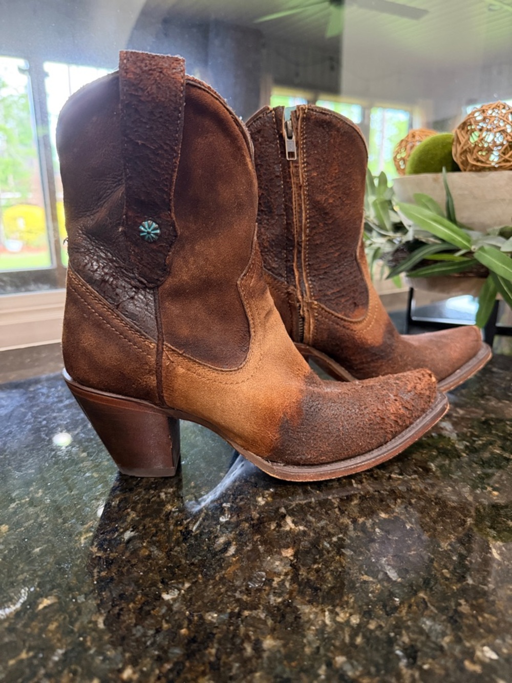 Corral Brown Lamb Leather Western Heel Boots